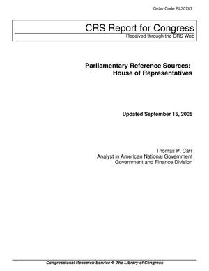 Parliamentary Reference Sources: House of Representatives