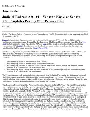 Judicial Redress Act 101 - What to Know as Senate Contemplates Passing New Privacy Law