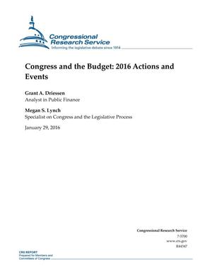 Congress and the Budget: 2016 Actions and Events
