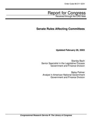 Senate Rules Affecting Committees
