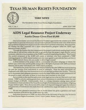 Primary view of object titled '[News Letter: AIDS Legal Resource Project Underway]'.