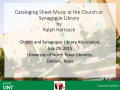 Thumbnail image of item number 1 in: 'Cataloging Sheet Music in the Church or Synagogue Library'.