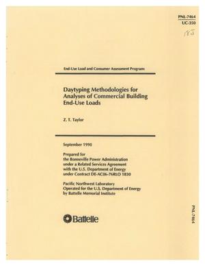 DAYTYPING METHODOLOGIES FOR ANALYSES OF COMMERCIAL BUILDING END-USE LOADS