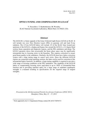 Optics Tuning and Compensation in LCLS-II