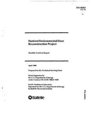 HANFORD ENVIRONMENTAL DOSE RECONSTRUCTION PROJECT Monthly Technical Report