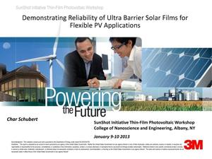 Ultra Barrier Topsheet (UBT) for Flexible Photovoltaics
