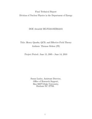 Heavy Quarks, QCD, and Effective Field Theory