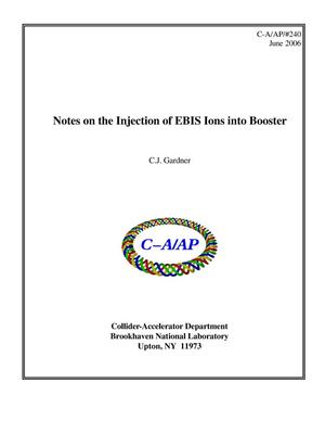 Notes on the Injection of EBIS Ions into Booster