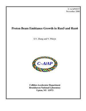 Proton Beam Emittance Growth in Run5 and Run6