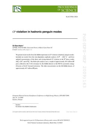 CP Violation in Hadronic Penguin Modes