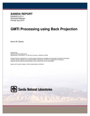 GMTI processing using back projection.
