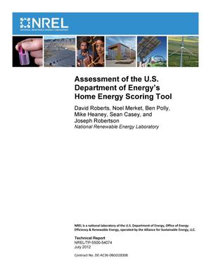 Assessment of the U.S. Department of Energy's Home Energy Scoring Tool
