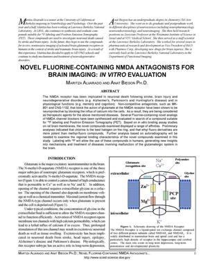 Novel Fluorine-Containing NMDA Antagonists for Brain Imaging: In Vitro Evaluation