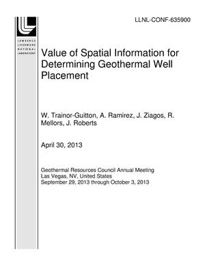 Value of Spatial Information for Determining Geothermal Well Placement