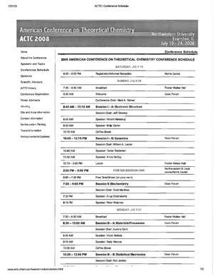 2008 American Conference on Theoretical Chemistry