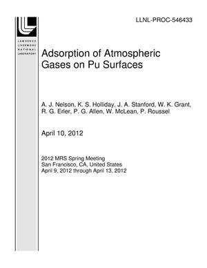 Adsorption of Atmospheric Gases on Pu Surfaces