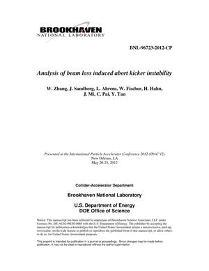 Analysis of beam loss induced abort kicker instability