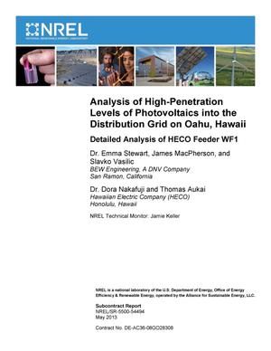 Analysis of High-Penetration Levels of Photovoltaics into the Distribution Grid on Oahu, Hawaii: Detailed Analysis of HECO Feeder WF1