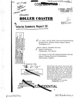 Interim Summary Report on Operation Roller Coaster