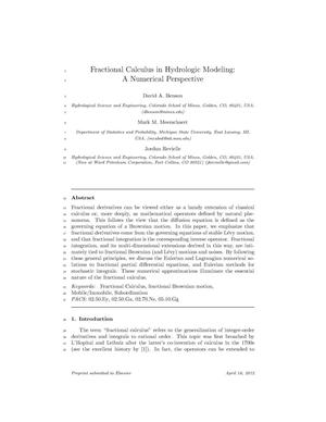 Fractional Calculus in Hydrologic Modeling: A Numerical Perspective