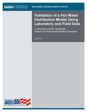 Validation of a Hot Water Distribution Model Using Laboratory and Field Data