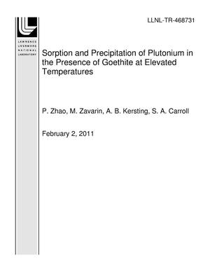 Sorption and Precipitation of Plutonium in the Presence of Goethite at Elevated Temperatures