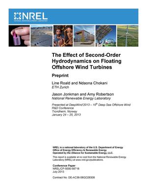 Effect of Second-Order Hydrodynamics on Floating Offshore Wind Turbines: Preprint