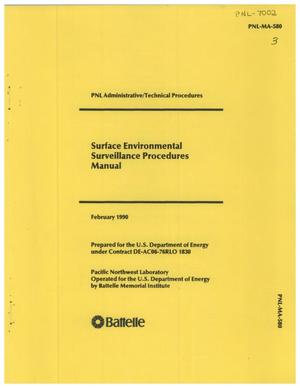 Surface Environmental Surveillance Procedures Manual