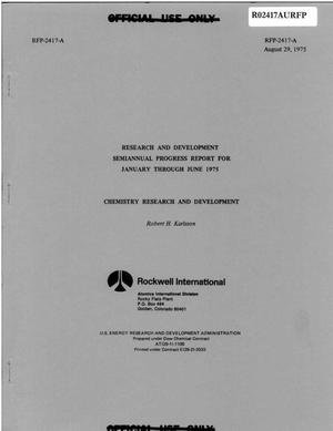 Research and Development Semiannual Progress Report for January through June 1975