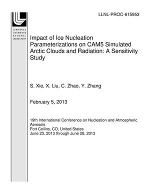Impact of Ice Nucleation Parameterizations on CAM5 Simulated Arctic Clouds and Radiation: A Sensitivity Study