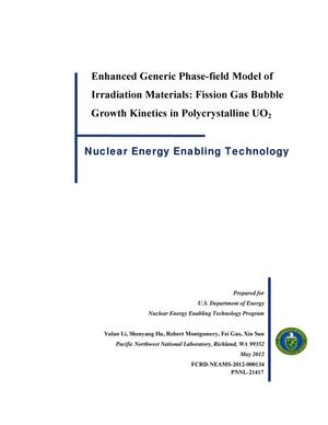 Enhanced Generic Phase-field Model of Irradiation Materials: Fission Gas Bubble Growth Kinetics in Polycrystalline UO2