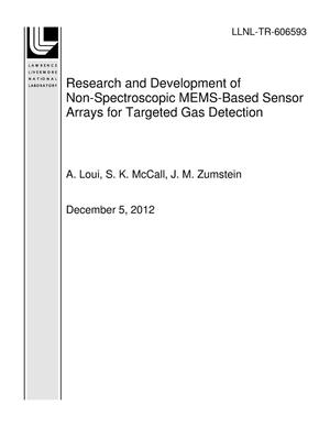 Research and Development of Non-Spectroscopic MEMS-Based Sensor Arrays for Targeted Gas Detection