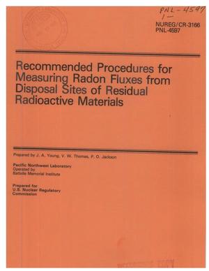 Recommended Procedures for Measuring Radon Fluxes from Disposal Sites of Residual Radioactive Materials
