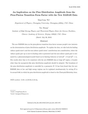 An Implication on the Pion Distribution Amplitude from the Pion-Photon Transition Form Factor with the New BaBar Data
