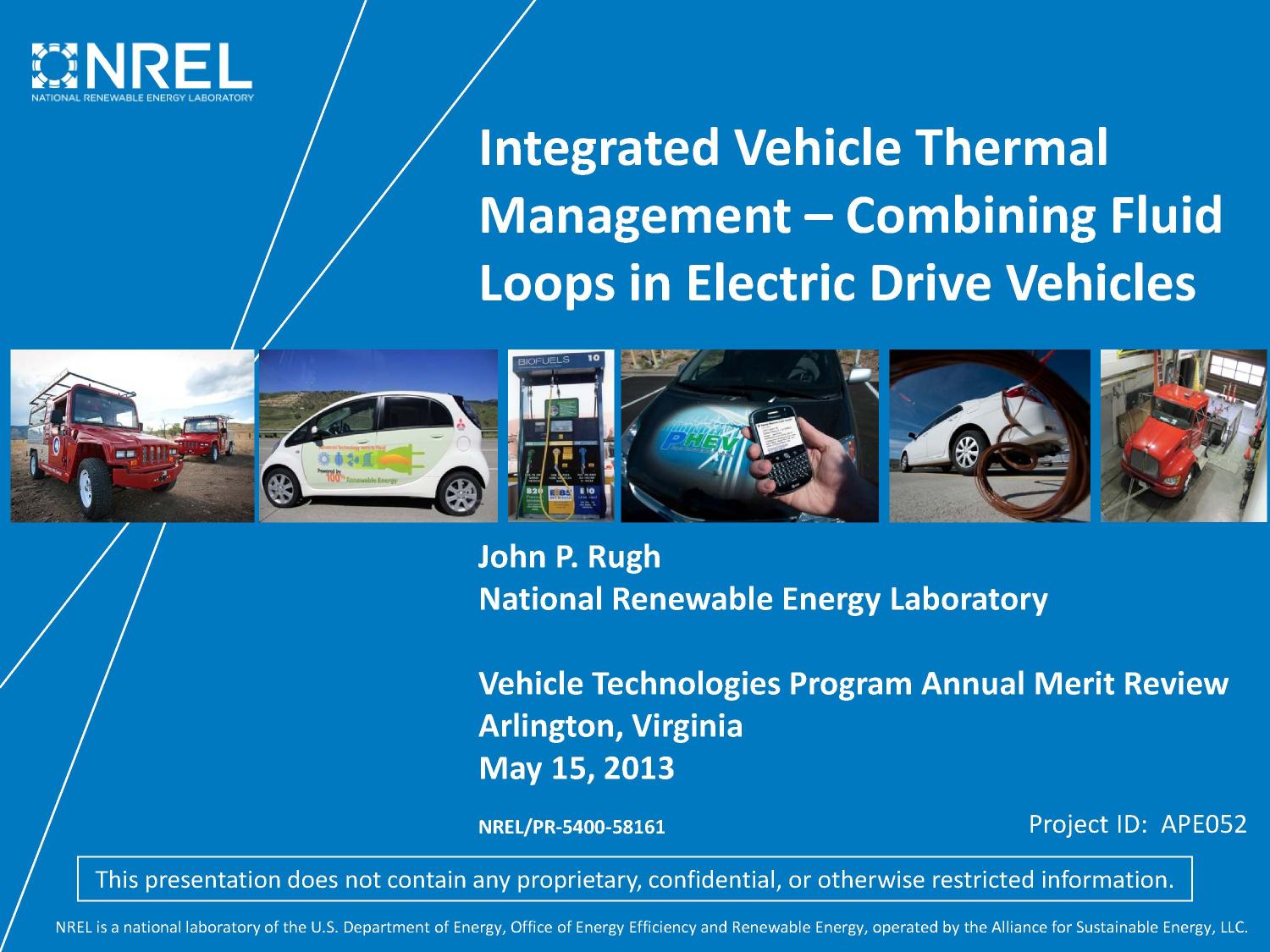 Integrated Vehicle Thermal Management Combining Fluid Loops in