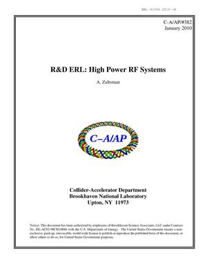 Energy Recovery Linac: High Power RF Systems