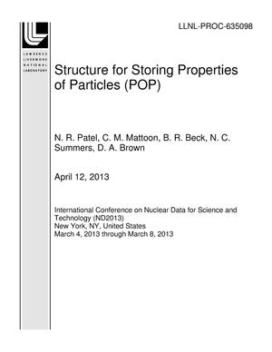 Structure for Storing Properties of Particles (POP)