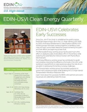 EDIN-USVI Clean Energy Quarterly: Volume 1, Issue 3, September 2011 (Newsletter)