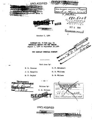 Technical report for the period August 1, 1944 to September 30, 1944