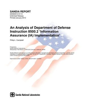 An Analysis of Department of Defense Instruction 8500.2 'Information Assurance (IA) Implementation.'