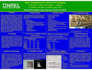 Silicon Oxynitride Thin Film Barriers for PV Packaging (Poster)