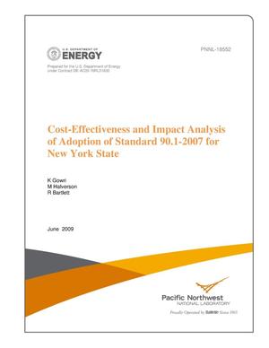 Cost-Effectiveness and Impact Analysis of Adoption of Standard 90.1-2007 for New York State