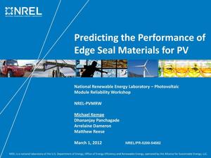 Predicting the Performance of Edge Seal Materials for PV