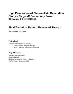 Final Technical Report: Results of Phase 1