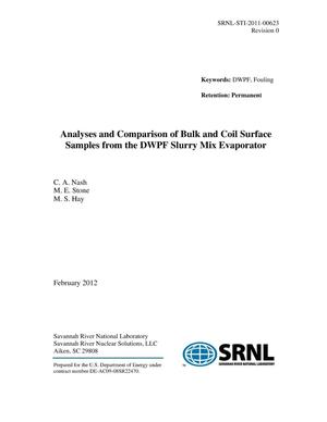 ANALYSES AND COMPARISON OF BULK AND COIL SURFACE SAMPLES FROM THE DWPF SLURRY MIX EVAPORATOR