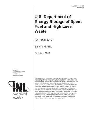 US Department of Energy Storage of Spent Fuel and High Level Waste