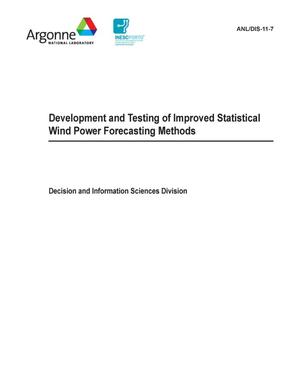 Development and testing of improved statistical wind power forecasting methods.