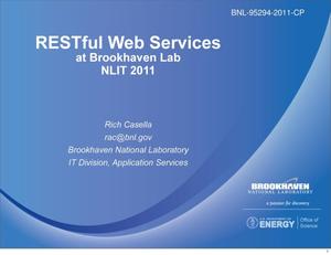 RESTful Web Services at BNL