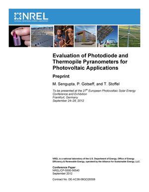Evaluation of Photodiode and Thermopile Pyranometers for Photovoltaic Applications: Preprint