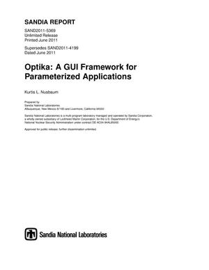 Optika : a GUI framework for parameterized applications.